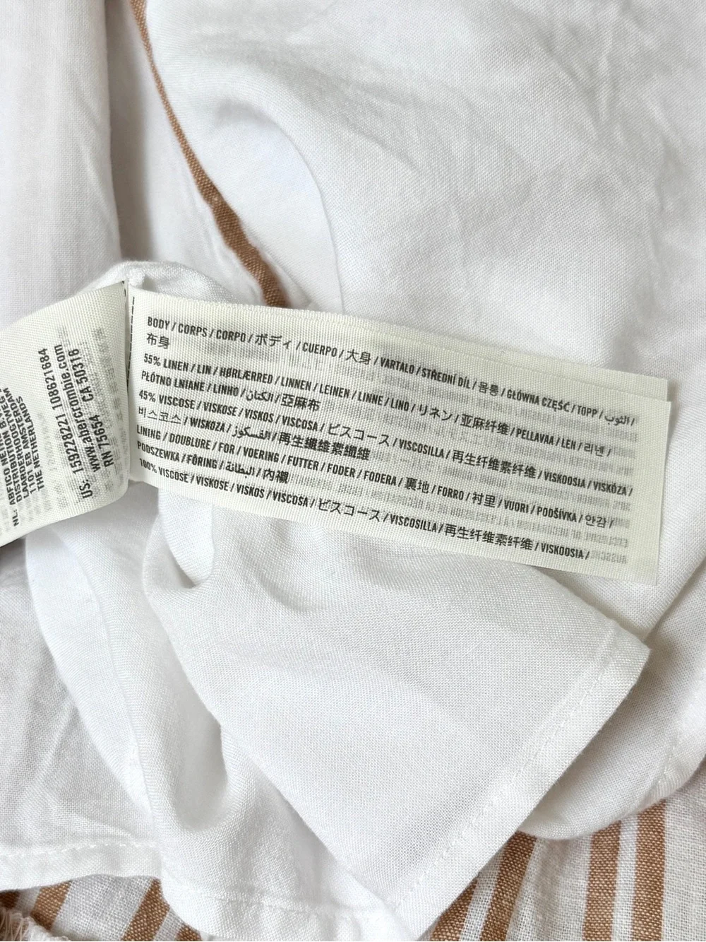 Abercrombie & Fitch Striped Tan White Maxi Sundress Adjustable Straps Sz M NWT